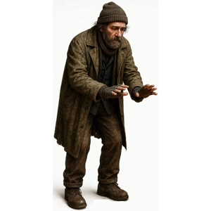 Homeless Man Figure 16mm Scale