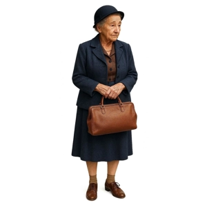 Old Lady Waiting Figure 16mm Scale