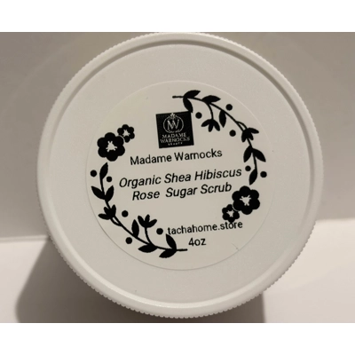 4oz Organic Shea Hibiscus Rose Sugar Scrub