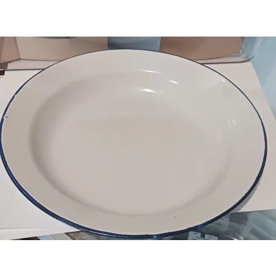 Lrg White Enamel Spirit Plate