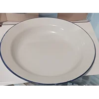 Lrg White Enamel Spirit Plate
