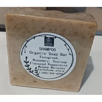 SHAMPOO Organic Soap Bar Fenugreek, Rosemary , Flaxseed, P..