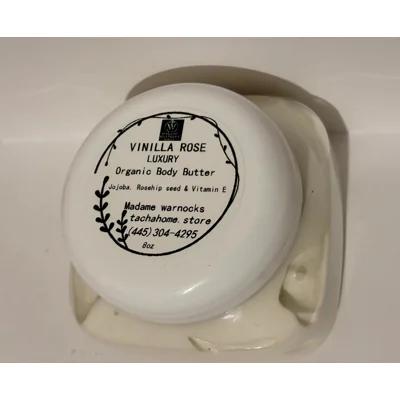8oz Vanilla Rose Organic Body butter