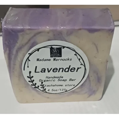 4.5oz Lavender Organic Soap Bar/ Lavender Flowers & Essential Oil