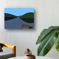 The Jetty. Beautiful Lake Art Featuring a Solitary Boat
