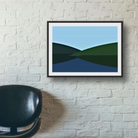 The Lake - Minimalist Art Print:. Perfect for Calm Spaces