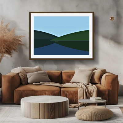 The Lake - Minimalist Art Print:. Perfect for Calm Spaces