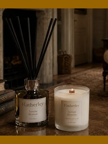 Jasmine Blossom Candle & Reed Diffuser Duo.