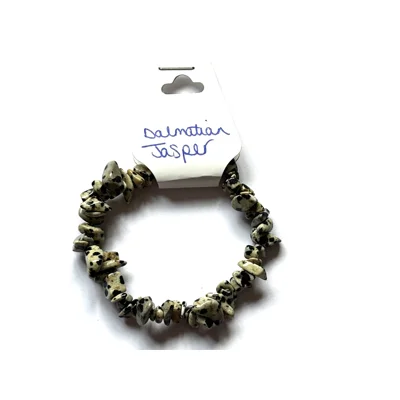 Dalmatian Jasper Crystal chip bracelet