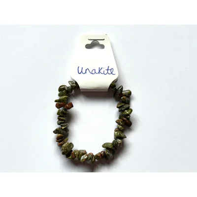 Unakite Crystal chip bracelet