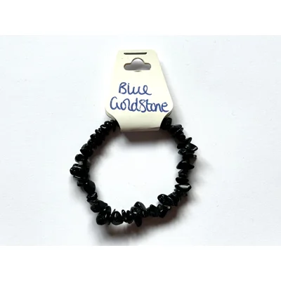 Blue Goldstone Crystal chip bracelet