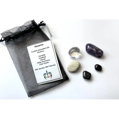 Aquarius star sign Crystal gift bag