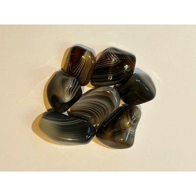 Grey Banded Agate polished tumble stone