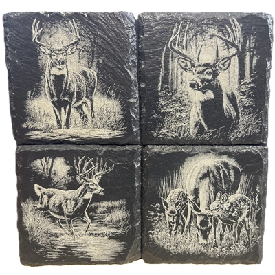 Slate deer coasters