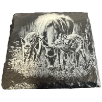 Slate deer coasters