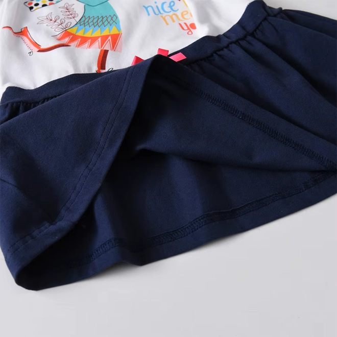 Additional Image for Girls' Long Sleeve Cartoon Floral Cotton Blend Casual Dres