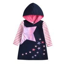 Girls Navy Blue Pink Star Ho..
