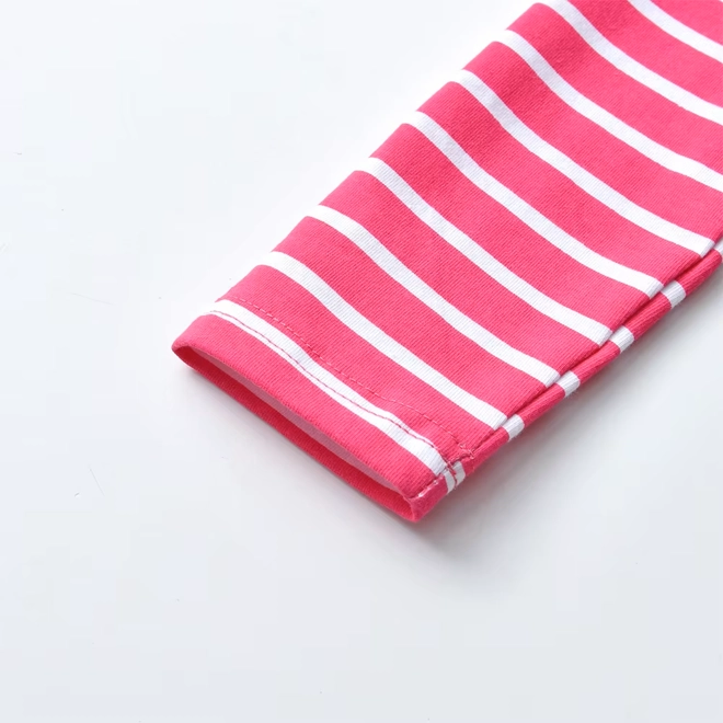 Additional Image for Girls Pink Fox Ruffle Long Sleeve T-Shirt Top Cotton Striped Glitter