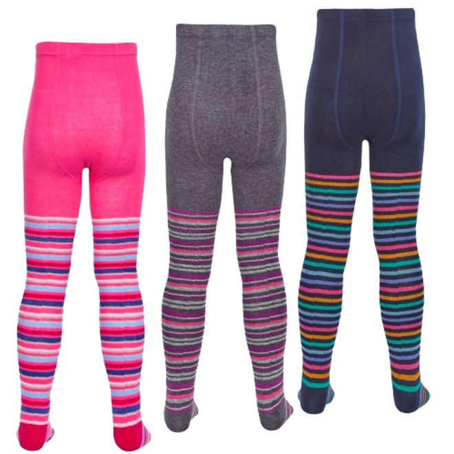 Additional Image for Girls` Tights Multi Colours Patterned Cotton Rich