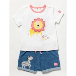 Go Wild stripe shorts set