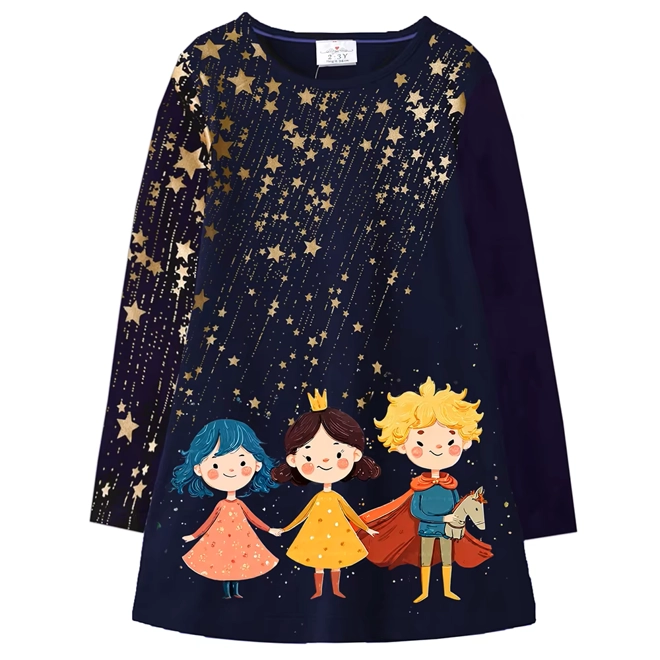 Additional Image for Girl`sLong sleeves, vibrant colors, playful character prints