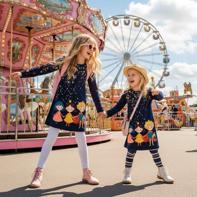 Additional Image for Girl`sLong sleeves, vibrant colors, playful character prints