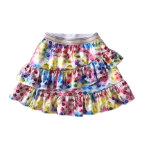 Girls Mermaid Print Skirt Kids Colorful Sequins Ruffles Skirt Fashion Princess Mini Skirts