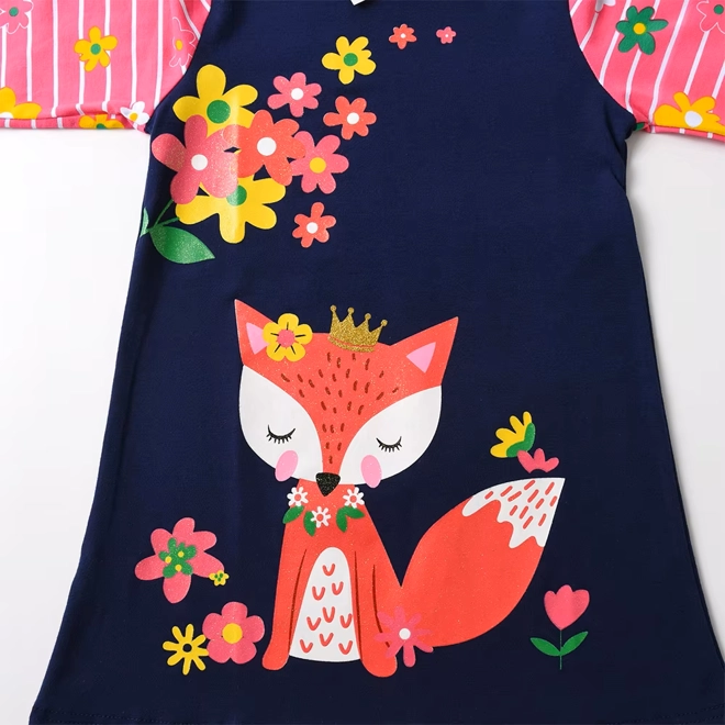 Additional Image for Baby Girls Animal Printed  Striped Floral Dress