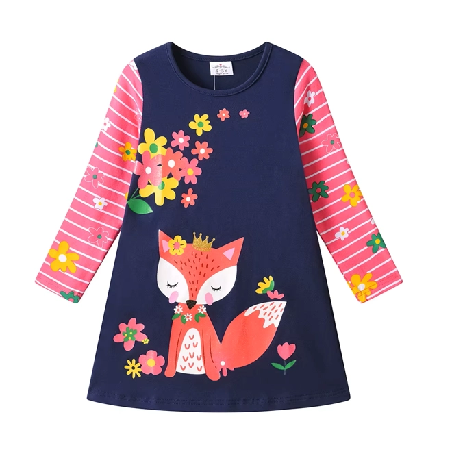 Additional Image for Baby Girls Animal Printed  Striped Floral Dress