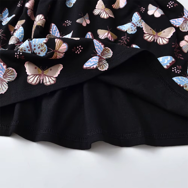 Additional Image for Girls Long Sleeve Autumn Spring Dress Kids Butterfly