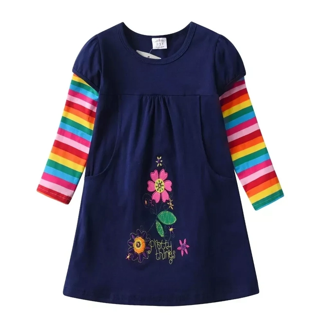 product Image for Girls` Colourful Pretty Flower Dress Long-Sleeved A-Line Style