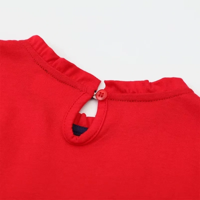 Additional Image for Baby Girls` Long Sleeves Flower Embroidery Red Dress