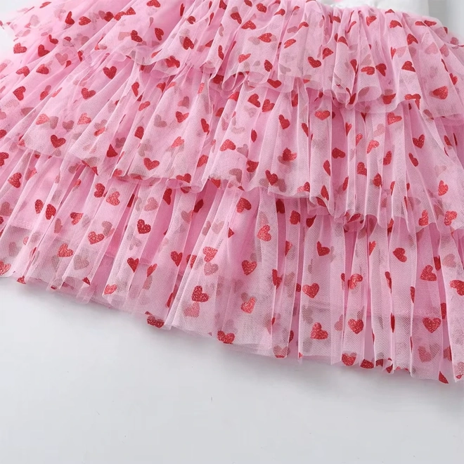Additional Image for Girls` Dress Rabbit Ear Kids Princess Wear Heart Print