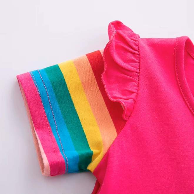 Additional Image for Girls Pink Unicorn Rainbow Dress with Pockets