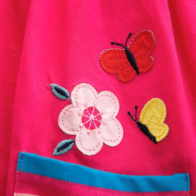 Additional Image for Girls Pink Unicorn Rainbow Dress with Pockets