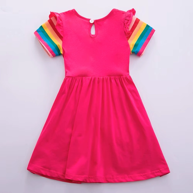 Additional Image for Girls Pink Unicorn Rainbow Dress with Pockets