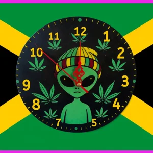 Rasta Alien Clock