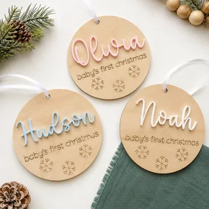 Personalised Baby’s First Christmas Wooden Tree Ornament