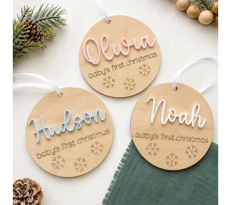 Personalised Baby’s First Christmas Wooden Tree Ornament