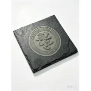 Laser Engraved 3D Effect Football Slate Coasters