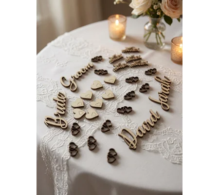Wooden Wedding Place Setting Names