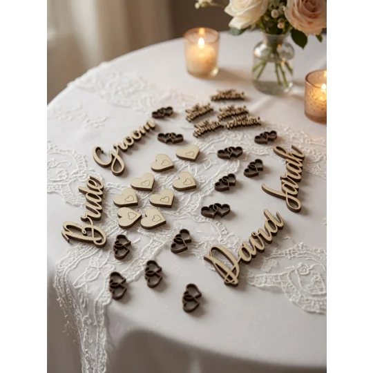 Wooden Wedding Place Setting Names