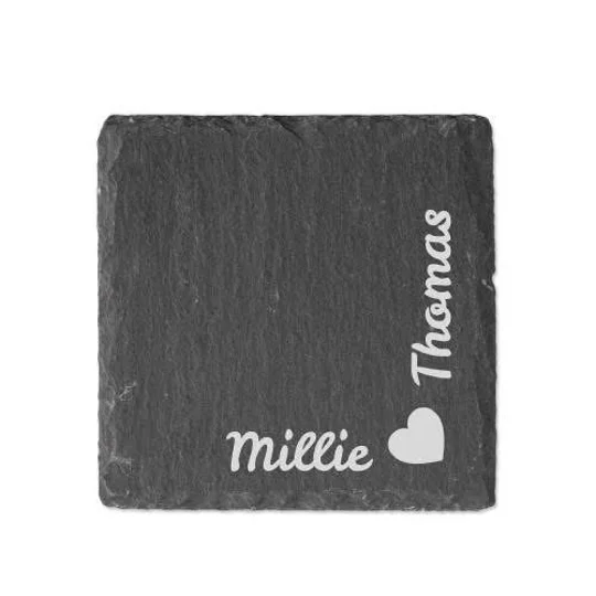 Couple’s Engraved Slate Coaster