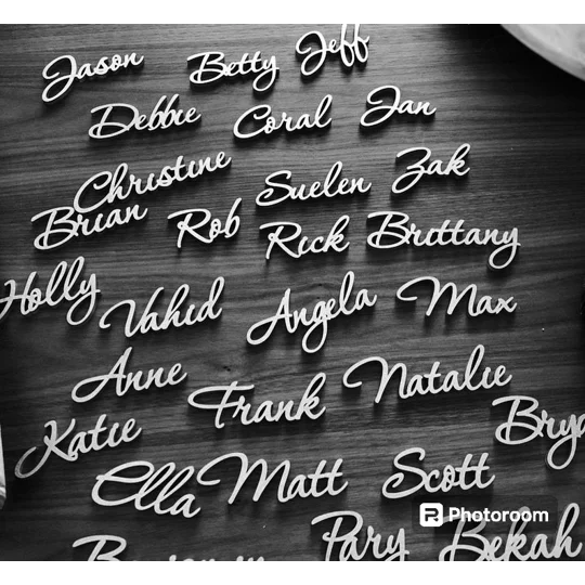 Wooden Wedding Place Setting Names