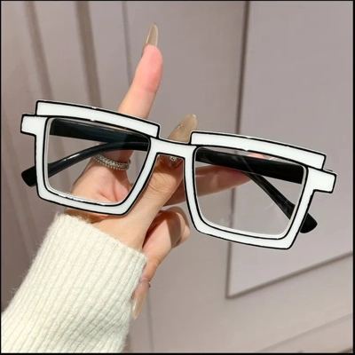 Transparent Block Colored Glasses
