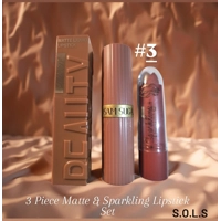3PIECE MATTE & SPARKLING LIPSTICK SET
