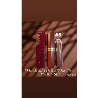 3PIECE MATTE & SPARKLING LIPSTICK SET