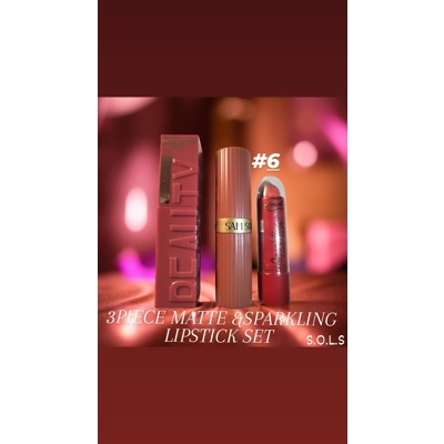 3PIECE MATTE & SPARKLING LIPSTICK SET