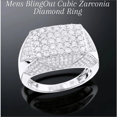 Mens BlingOut Cubic Zarconia Ring