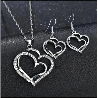 3 PIECE DIAMOND HEART SET